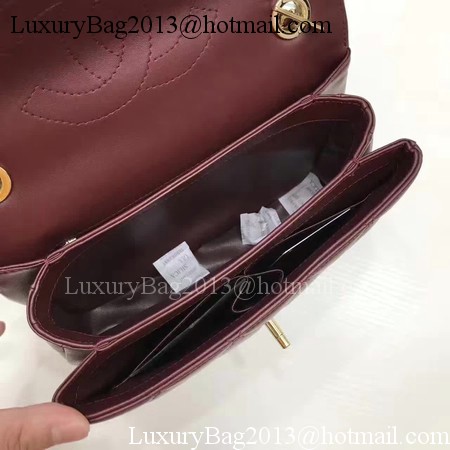 Chanel Classic Top Handle Bag Original Sheepskin Leather A92991 Wine Chanel Classic Top Handle Bag Original Sheepskin Leather A92991 Wine