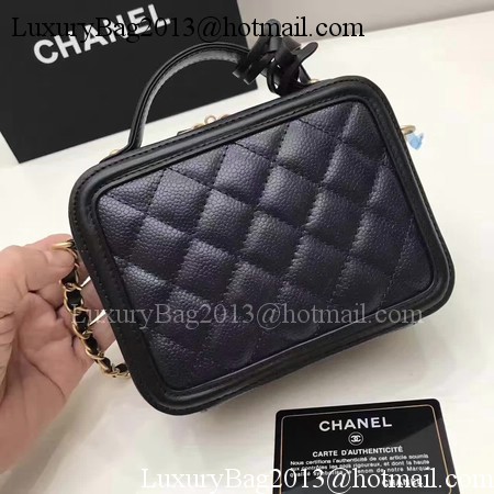 Chanel Cosmetic Bag Original Cannage Pattern A93341 Black Chanel Cosmetic Bag Original Cannage Pattern A93341 Black
