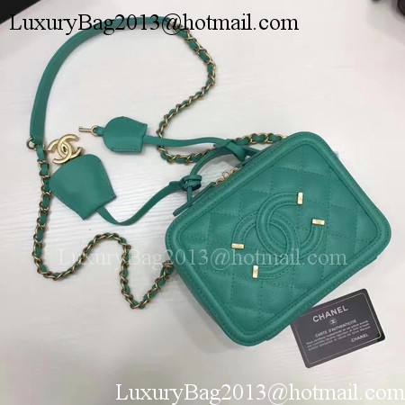 Chanel Cosmetic Bag Original Cannage Pattern A93341 Green Chanel Cosmetic Bag Original Cannage Pattern A93341 Green