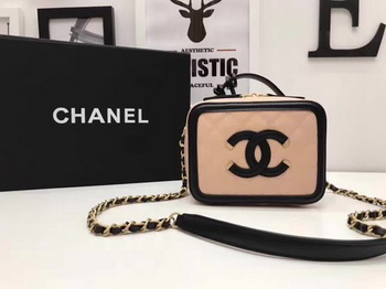 Chanel Cosmetic Bag Original Cannage Pattern A93341 Pink&Black Chanel Cosmetic Bag Original Cannage Pattern A93341 Pink&Black