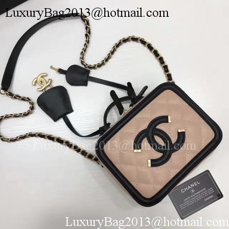 Chanel Cosmetic Bag Original Cannage Pattern A93341 Pink&Black Chanel Cosmetic Bag Original Cannage Pattern A93341 Pink&Black