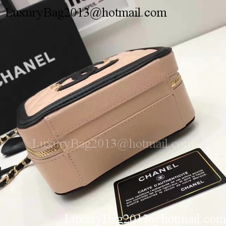 Chanel Cosmetic Bag Original Cannage Pattern A93341 Pink&Black Chanel Cosmetic Bag Original Cannage Pattern A93341 Pink&Black
