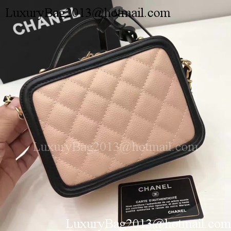 Chanel Cosmetic Bag Original Cannage Pattern A93341 Pink&Black Chanel Cosmetic Bag Original Cannage Pattern A93341 Pink&Black