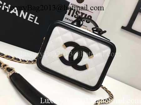 Chanel Cosmetic Bag Original Cannage Pattern A93341 White Chanel Cosmetic Bag Original Cannage Pattern A93341 White