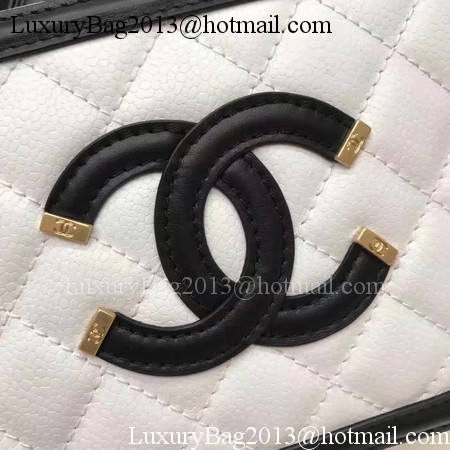 Chanel Cosmetic Bag Original Cannage Pattern A93341 White Chanel Cosmetic Bag Original Cannage Pattern A93341 White