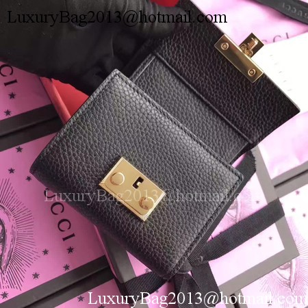 Gucci Calfskin Leather Padlock Wallet 453155 Black Gucci Calfskin Leather Padlock Wallet 453155 Black