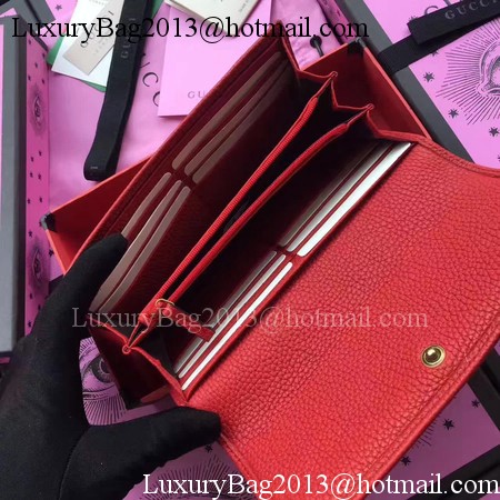 Gucci Leather Continental Wallet 456116 Red Gucci Leather Continental Wallet 456116 Red