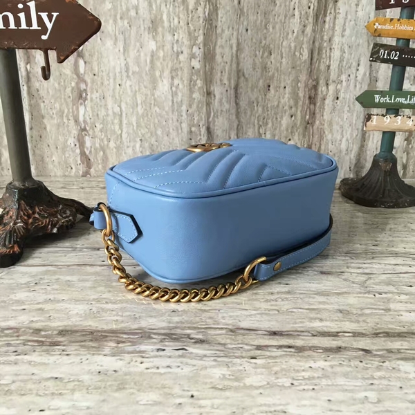 Gucci GG Marmont Matelasse Mini Shoulder Bag 448065A Blue Gucci GG Marmont Matelasse Mini Shoulder Bag 448065A Blue