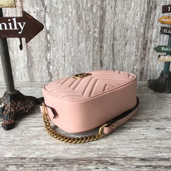Gucci GG Marmont Matelasse Mini Shoulder Bag 448065A Pink Gucci GG Marmont Matelasse Mini Shoulder Bag 448065A Pink