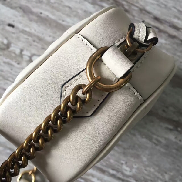 Gucci GG Marmont Matelasse Mini Shoulder Bag 448065A White Gucci GG Marmont Matelasse Mini Shoulder Bag 448065A White