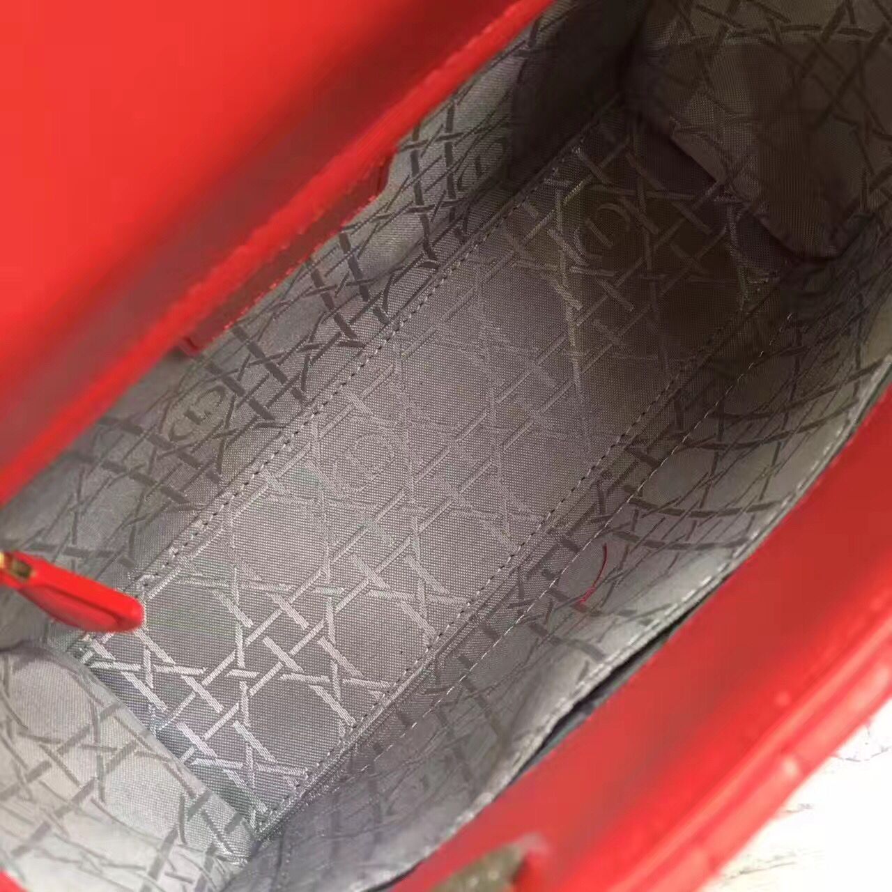 Dior Lady Bag Original Sheepskin Leather D6355 Red Dior Lady Bag Original Sheepskin Leather D6355 Red