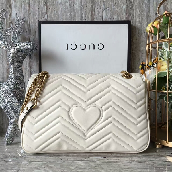 Gucci GG Marmont Velvet Shoulder Bag 443496A White Gucci GG Marmont Velvet Shoulder Bag 443496A White