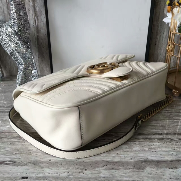 Gucci GG Marmont Velvet Shoulder Bag 443496A White Gucci GG Marmont Velvet Shoulder Bag 443496A White