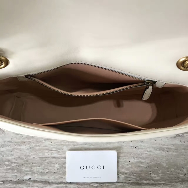 Gucci GG Marmont Velvet Shoulder Bag 443496A White Gucci GG Marmont Velvet Shoulder Bag 443496A White