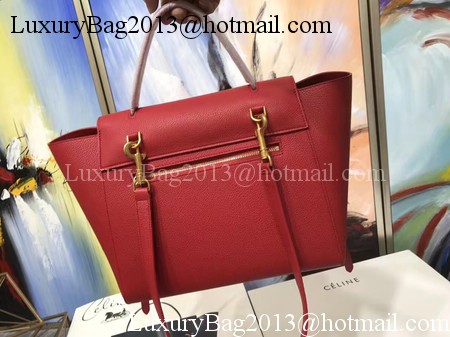 Celine Belt Bag Original Litchi Leather C3349 Red Celine Belt Bag Original Litchi Leather C3349 Red