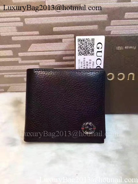 Gucci Calfskin Leather Bi-fold Wallet 308798 Black Gucci Calfskin Leather Bi-fold Wallet 308798 Black
