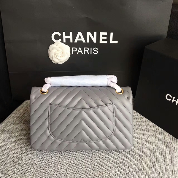 Chanel Flap Shoulder Bags Grey Original Sheepskin CF1112 Gold Chanel Flap Shoulder Bags Grey Original Sheepskin CF1112 Gold
