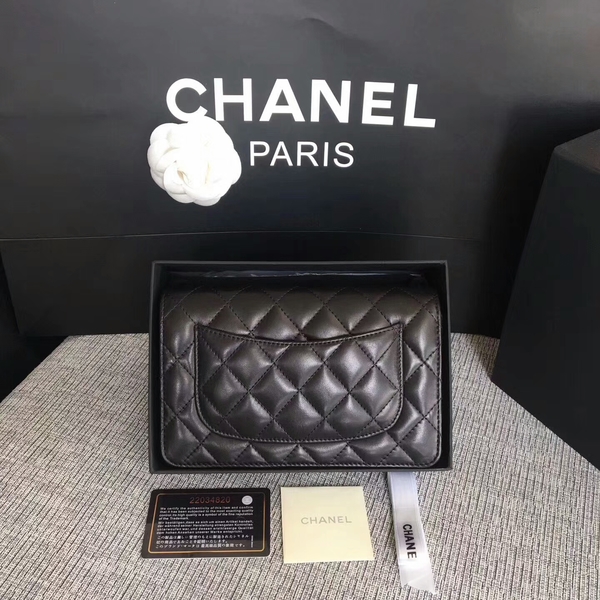 Chanel WOC Flap Bag Black Original Sheepskin Leather 33814 Silver Chanel WOC Flap Bag Black Original Sheepskin Leather 33814 Silver