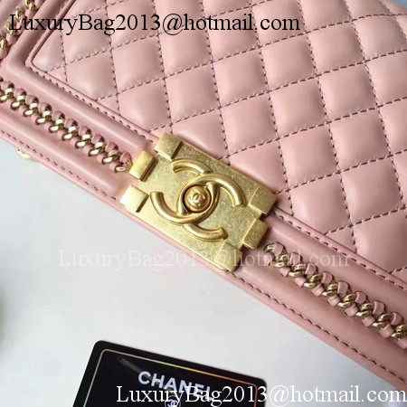 Boy Chanel Top Handle Flap Bag Original Sheepskin Leather A94804 Pink Boy Chanel Top Handle Flap Bag Original Sheepskin Leather A94804 Pink