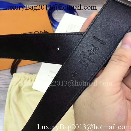 Louis Vuitton SPREME 40mm Black Epi Leather Belt M5897 Silver Louis Vuitton SPREME 40mm Black Epi Leather Belt M5897 Silver