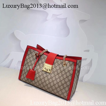 Gucci Padlock GG Supreme Canvas Shoulder Bag 479197 Red Gucci Padlock GG Supreme Canvas Shoulder Bag 479197 Red
