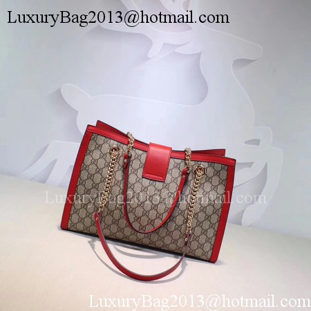 Gucci Padlock GG Supreme Canvas Shoulder Bag 479197 Red Gucci Padlock GG Supreme Canvas Shoulder Bag 479197 Red