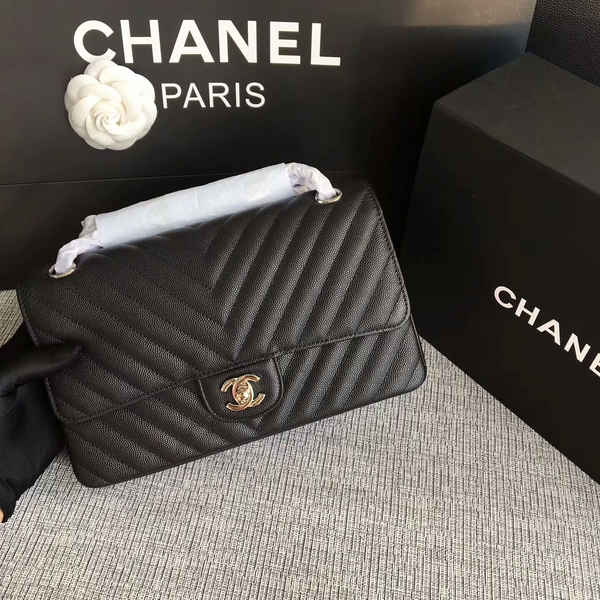 Chanel Flap Shoulder Bags Black Original Calfskin Leather CF1112 Silver Chanel Flap Shoulder Bags Black Original Calfskin Leather CF1112 Silver