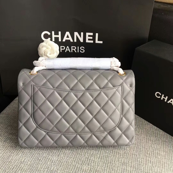 Chanel Flap Shoulder Bags Grey Original Lambskin Leather CF1113 Glod Chanel Flap Shoulder Bags Grey Original Lambskin Leather CF1113 Glod