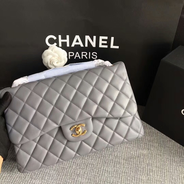Chanel Flap Shoulder Bags Grey Original Lambskin Leather CF1113 Glod Chanel Flap Shoulder Bags Grey Original Lambskin Leather CF1113 Glod