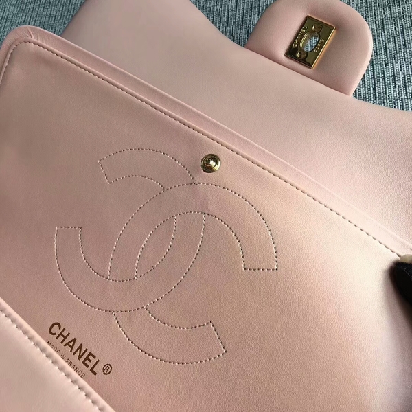 Chanel Flap Shoulder Bags Light Pink Original Lambskin Leather CF1113 Glod Chanel Flap Shoulder Bags Light Pink Original Lambskin Leather CF1113 Glod