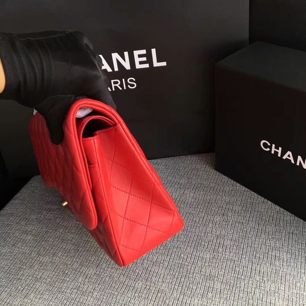 Chanel Flap Shoulder Bags Red Original Lambskin Leather CF1113 Glod Chanel Flap Shoulder Bags Red Original Lambskin Leather CF1113 Glod