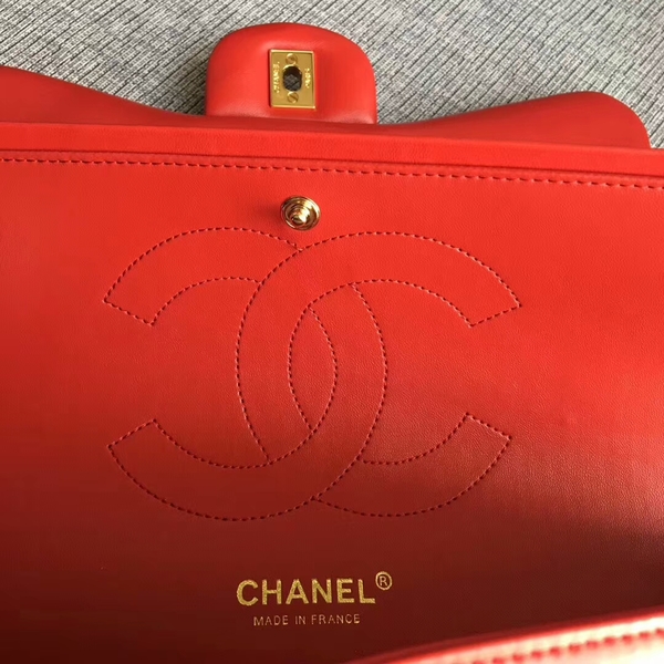 Chanel Flap Shoulder Bags Red Original Lambskin Leather CF1113 Glod Chanel Flap Shoulder Bags Red Original Lambskin Leather CF1113 Glod