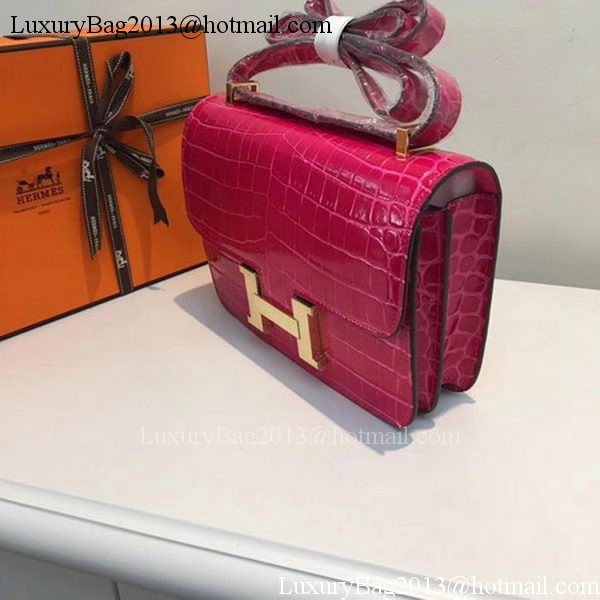 Hermes Constance Bag Croco Leather H9978C Rose Hermes Constance Bag Croco Leather H9978C Rose