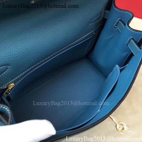 Hermes Kelly 32cm Shoulder Bag TOGO Leather KY32 Blue Hermes Kelly 32cm Shoulder Bag TOGO Leather KY32 Blue
