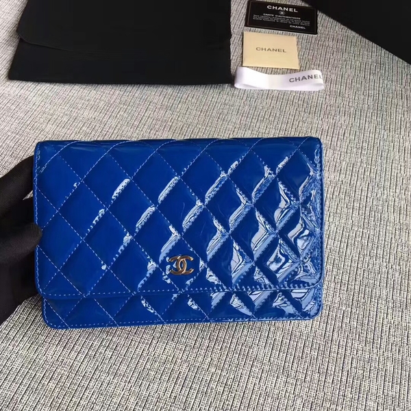 Chanel WOC Flap Bag Patent Leather A33814C Blue Chanel WOC Flap Bag Patent Leather A33814C Blue