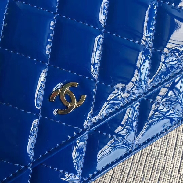Chanel WOC Flap Bag Patent Leather A33814C Blue Chanel WOC Flap Bag Patent Leather A33814C Blue