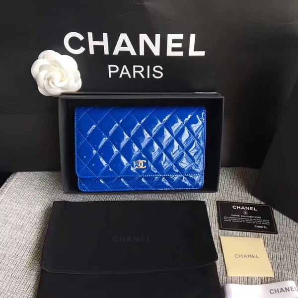 Chanel WOC Flap Bag Patent Leather A33814C Blue Chanel WOC Flap Bag Patent Leather A33814C Blue