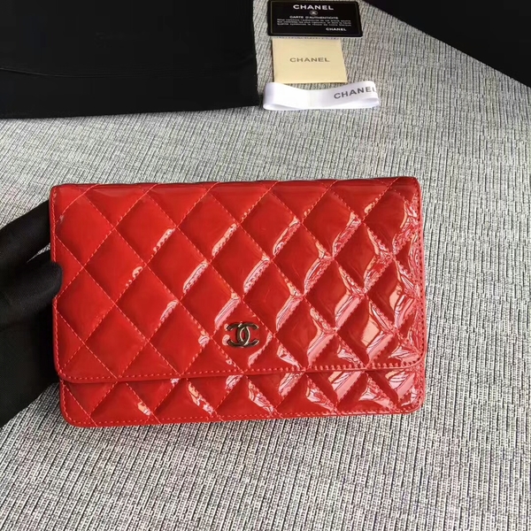 Chanel WOC Flap Bag Patent Leather A33814C Red Chanel WOC Flap Bag Patent Leather A33814C Red