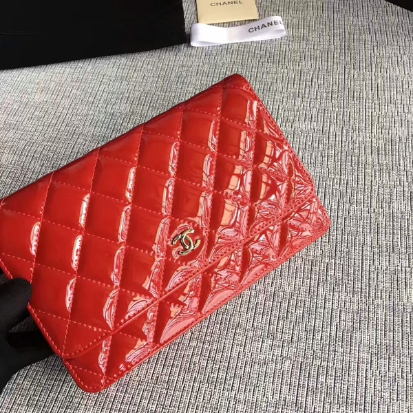 Chanel WOC Flap Bag Patent Leather A33814C Red Chanel WOC Flap Bag Patent Leather A33814C Red