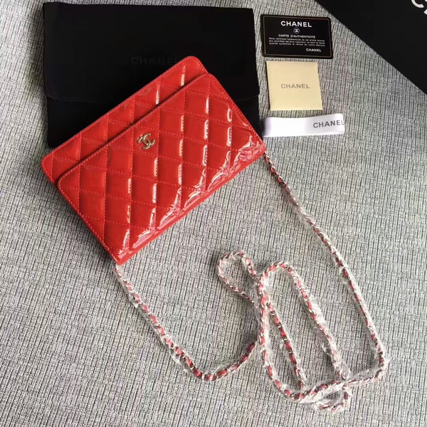 Chanel WOC Flap Bag Patent Leather A33814C Red Chanel WOC Flap Bag Patent Leather A33814C Red
