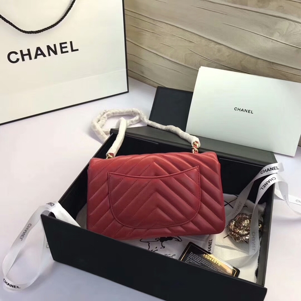 Chanel Classic Flap Bags Red Original Sheepskin Leather 1116 Gold Chanel Classic Flap Bags Red Original Sheepskin Leather 1116 Gold