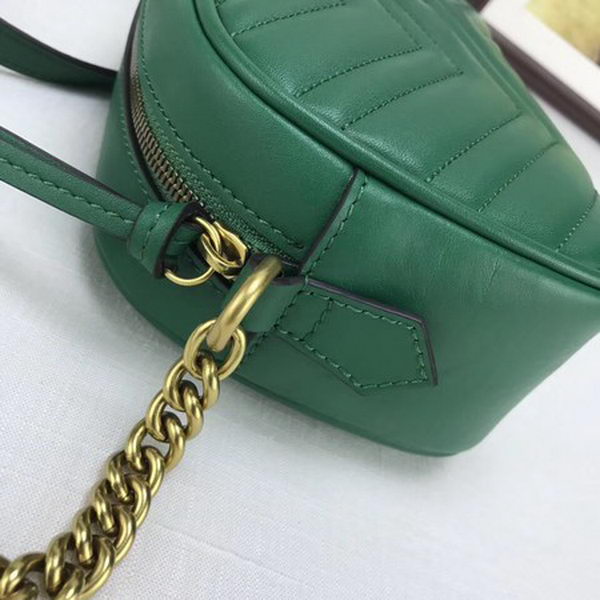 Gucci GG Marmont Matelasse Leather Shoulder Bag 447632 Green Gucci GG Marmont Matelasse Leather Shoulder Bag 447632 Green