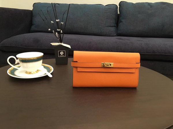 Hermes Kelly Epsom Leather Wallet H4086 Orange Hermes Kelly Epsom Leather Wallet H4086 Orange