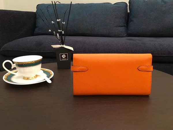 Hermes Kelly Epsom Leather Wallet H4086 Orange Hermes Kelly Epsom Leather Wallet H4086 Orange