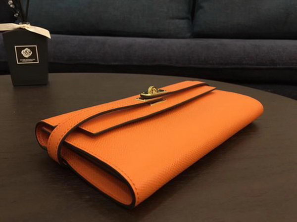 Hermes Kelly Epsom Leather Wallet H4086 Orange Hermes Kelly Epsom Leather Wallet H4086 Orange