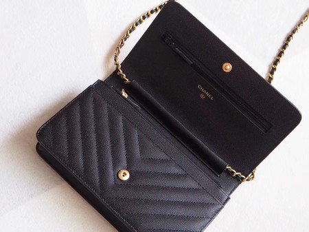 Chanel V mini Flap Bag Black Chevron Cannage Pattern A33814V Gold Chanel V mini Flap Bag Black Chevron Cannage Pattern A33814V Gold