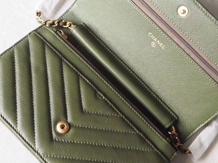 Chanel V mini Flap Bag Chevron Sheepskin Leather A33814V Green Chanel V mini Flap Bag Chevron Sheepskin Leather A33814V Green