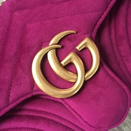 Gucci GG Marmont Chevron Velvet Shoulder Bag 443497 Purple Gucci GG Marmont Chevron Velvet Shoulder Bag 443497 Purple