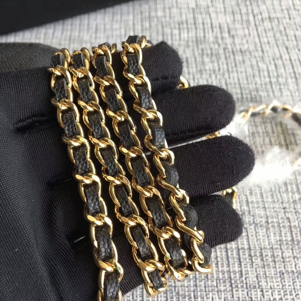 Chanel WOC Flap Shoulder Bag Black Calfskin A33814 Gold Chanel WOC Flap Shoulder Bag Black Calfskin A33814 Gold