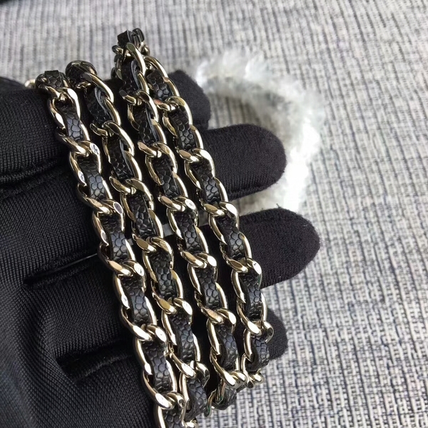 Chanel WOC Flap Shoulder Bag Black Calfskin A33814 Silver Chanel WOC Flap Shoulder Bag Black Calfskin A33814 Silver